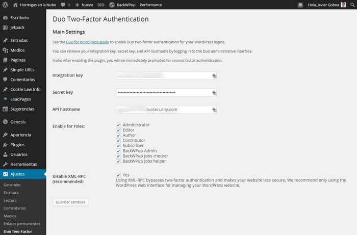 Cómo activar la verificación en 2 pasos en WordPress. ¡Doble seguridad, doble tranquilidad! 7 verificación en 2 pasos en wordpress