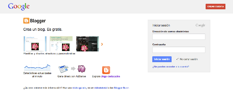 Cómo crear un blog en Google: la opción gratuita para tu negocio 1 Crear cuenta blogger