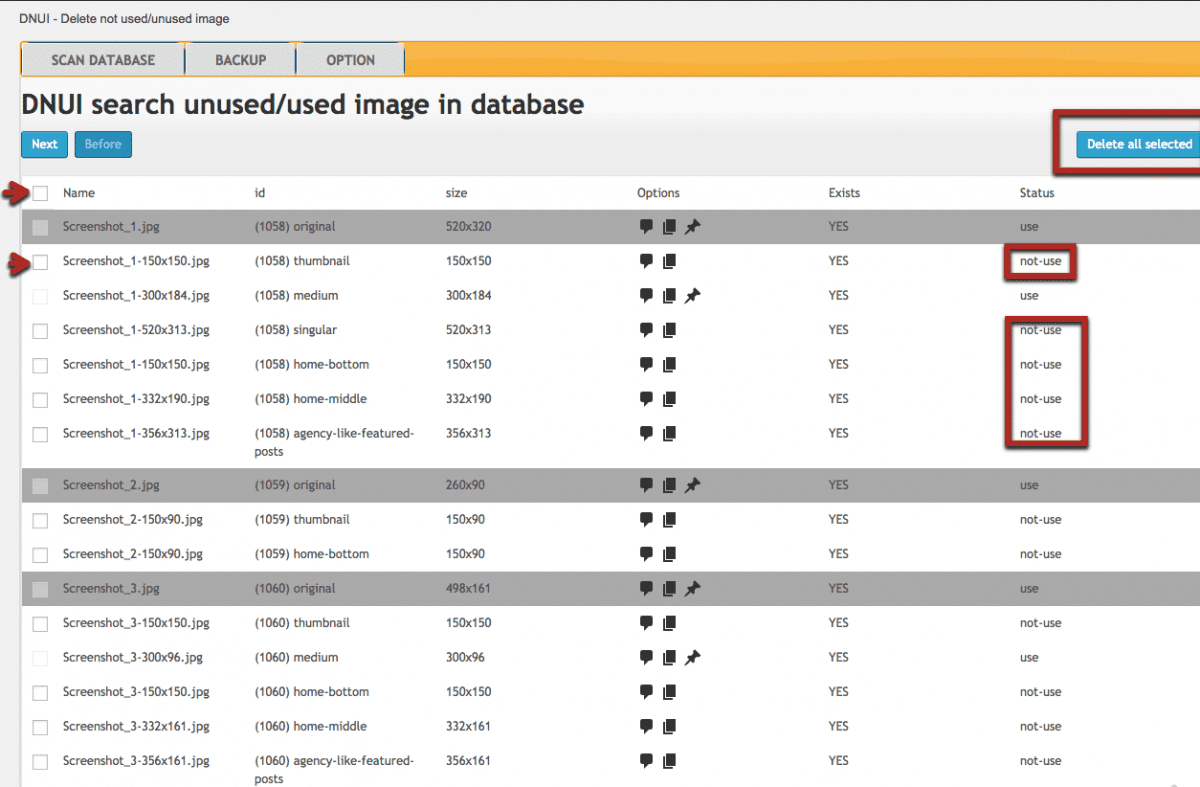 Encontrar imágenes sin usar en WordPress y liberar espacio 1 dnui-delete-not-used-image-wordpress