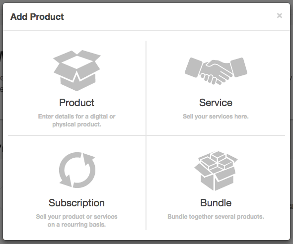 Tipos de productos en Sendowl