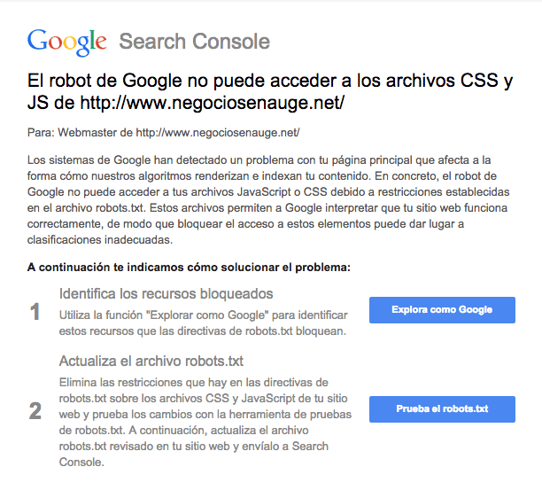 Googlebot no puede acceder a los archivos CSS y JS 1 Googlebot no puede acceder a los archivos CSS y JS