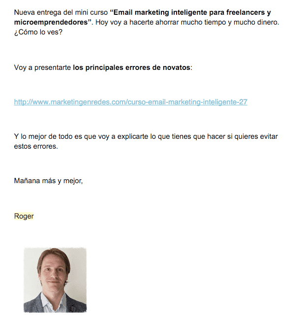 Como crear una secuencia automática de email marketing y ser inolvidable ante tus suscriptores 3 roger