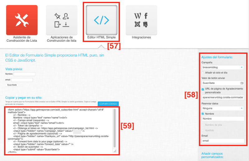 Código html getResponse dónde está Código html getResponse