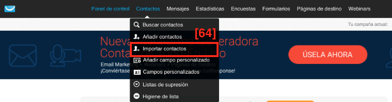 Cómo importar contactos en GetResponse Cómo importar contactos en GetResponse