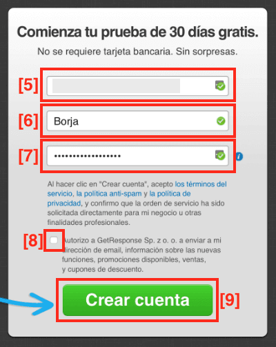 Cómo crear una cuenta en GetResponse Crear una cuenta en GetResponse
