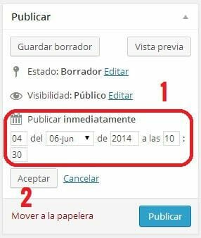 Cómo programar un post en WordPress 2 programar post wordpress