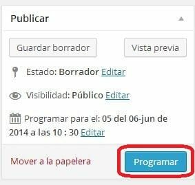 Cómo programar un post en WordPress 3 programar post wordpress