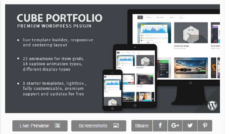 Plugins para wordpress: Cube Portfolio