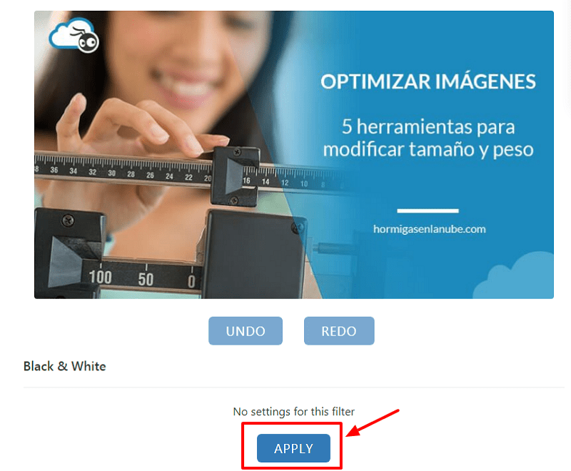 Aplicar cambios en Photosize