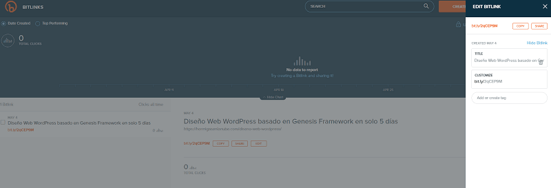 12 Herramientas para acortar URL, personalizar tus enlaces y viralizar la difusión de tus contenidos 3 acortar url en bitly