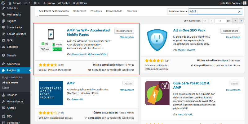 Megatutorial Google AMP (Accelerated Mobile Pages) para WordPress 3 Instalar AMP for WP
