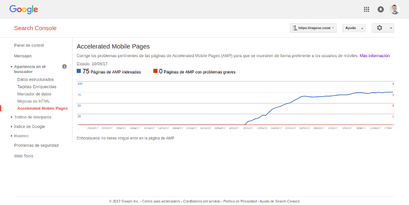Megatutorial Google AMP (Accelerated Mobile Pages) para WordPress 20 Search Console Accelerated Mobile Pages
