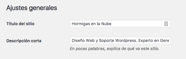 Las 10 cosas más importante que debes hacer después de instalar WordPress 1 Ajustes generales-WP