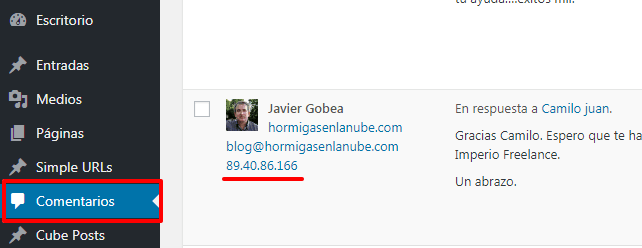 Cómo bloquear direcciones IP en WordPress 1 Identificar-IP-wordpress