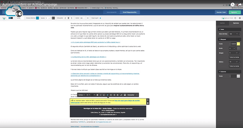 Cómo crear un autoresponder en Active Campaign paso a paso 11 caja-dejar-recibir-informacion-active-campaign