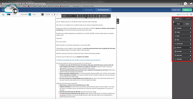 Cómo crear un autoresponder en Active Campaign paso a paso 10 personalizacion-email-active-campaign