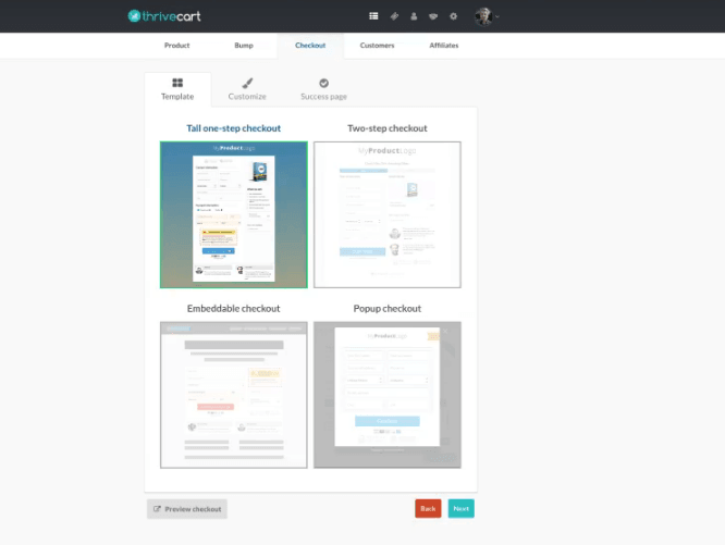 Configurar checkout en Thrivecart