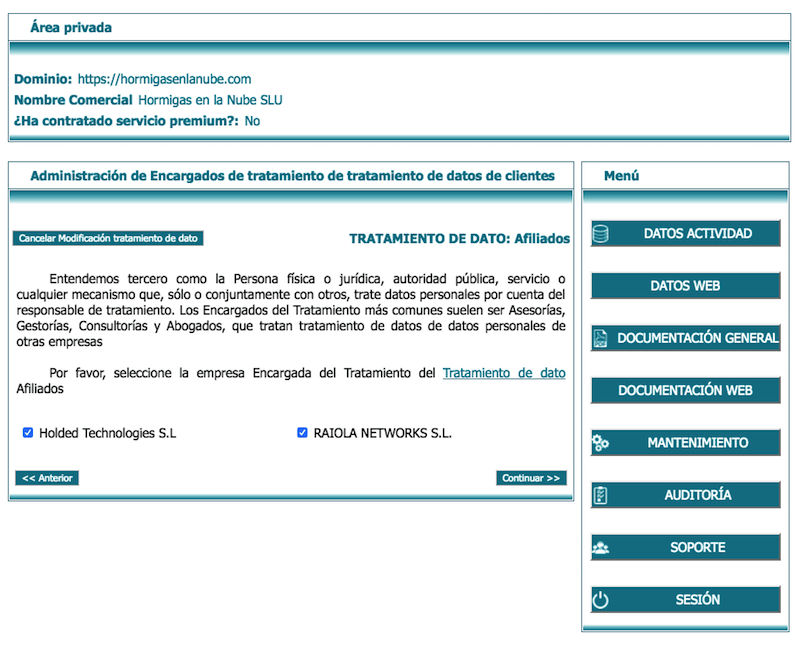 LEXblogger: la "sherpa-App" que te ayudará a adaptar la web de tu negocio al RGPD paso a paso 8 terceros protección de datos