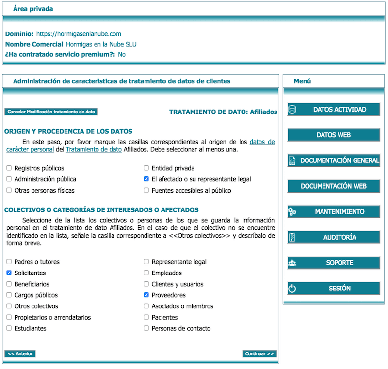 LEXblogger: la "sherpa-App" que te ayudará a adaptar la web de tu negocio al RGPD paso a paso 11 Origen de datos lex blogger
