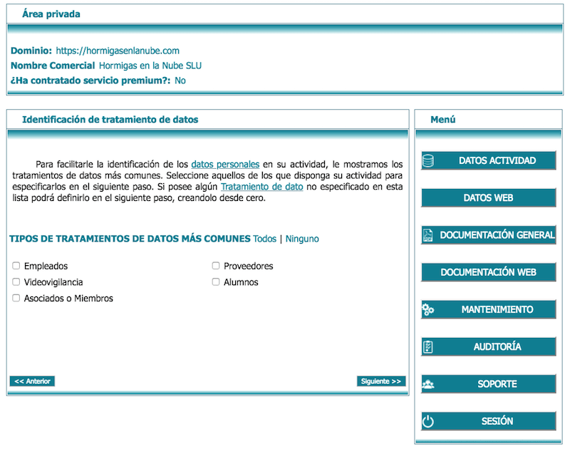 LEXblogger: la "sherpa-App" que te ayudará a adaptar la web de tu negocio al RGPD paso a paso 5 tipos de tratamiento de datos en lex blogger