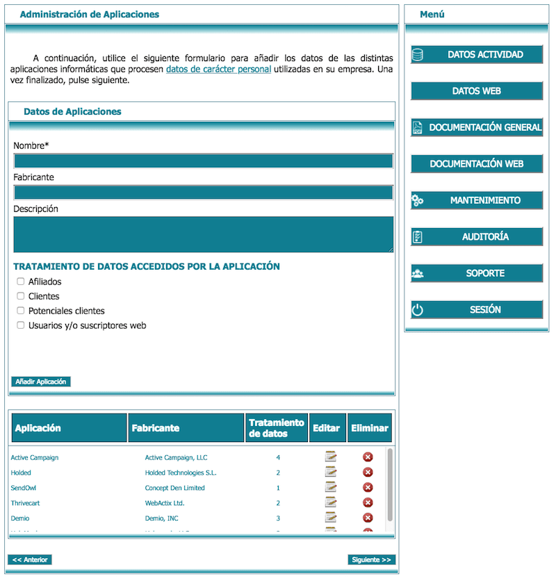 LEXblogger: la "sherpa-App" que te ayudará a adaptar la web de tu negocio al RGPD paso a paso 19 tratamiento de datos acceso de aplicaciones en lex blogger