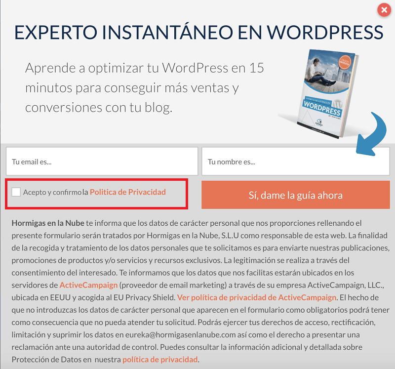 La Guía Definitiva para adaptar la web al RGPD y tener un negocio digital 100% legal 6 Adaptar los formularios de suscripción al RGPD