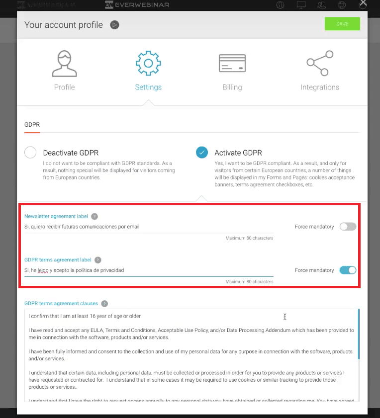Paso a paso para adaptar un webinar al RGPD si usas Webinarjam, Everwebinar o Demio 2 Adaptar un webinar al RGPD con webinarjam