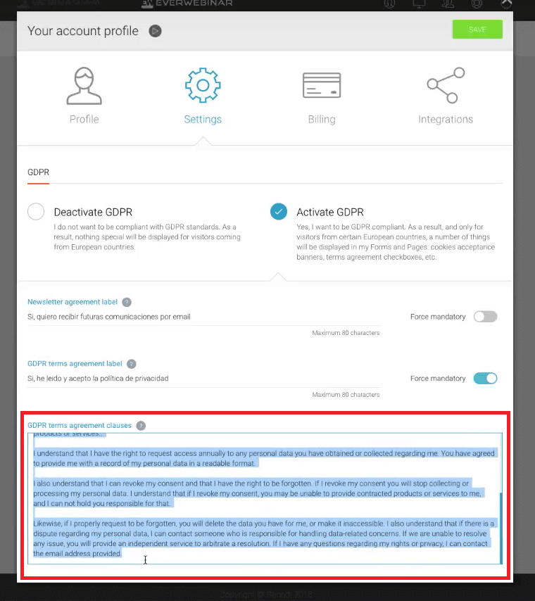 Paso a paso para adaptar un webinar al RGPD si usas Webinarjam, Everwebinar o Demio 3 Adaptar un webinar al RGPD con webinarjam