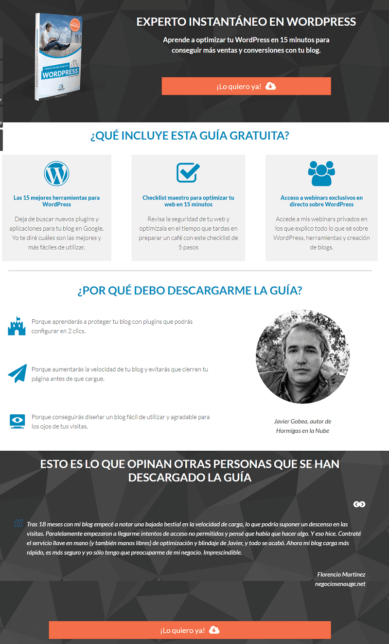 Cómo entregar y promocionar tu lead magnet: convierte tu negocio en un imán para tus clientes 3 squeeze page hormigas en la nube