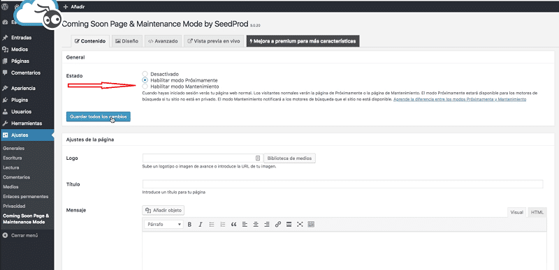 Cómo instalar WordPress paso a paso y desde cero en hosting de Raiola Networks 22 Instalar WordPress: configurar plugin comming soon