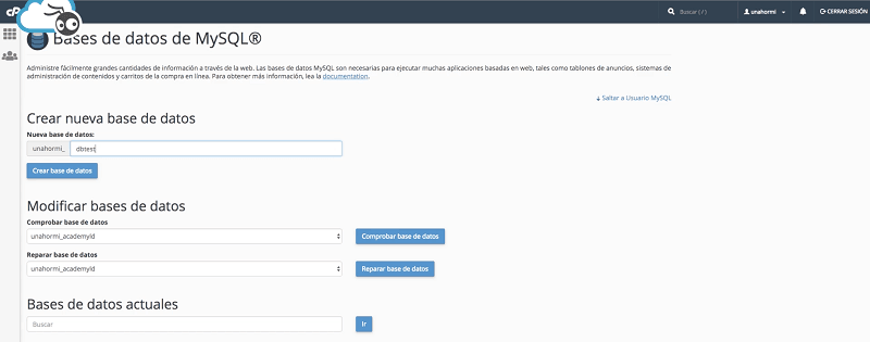 Cómo instalar WordPress paso a paso y desde cero en hosting de Raiola Networks 11 Instalar wordpress: crear base de datos