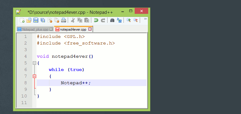 Editores de código: notepad plus plus