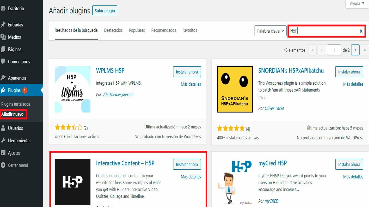H5P contenido interactivo 2