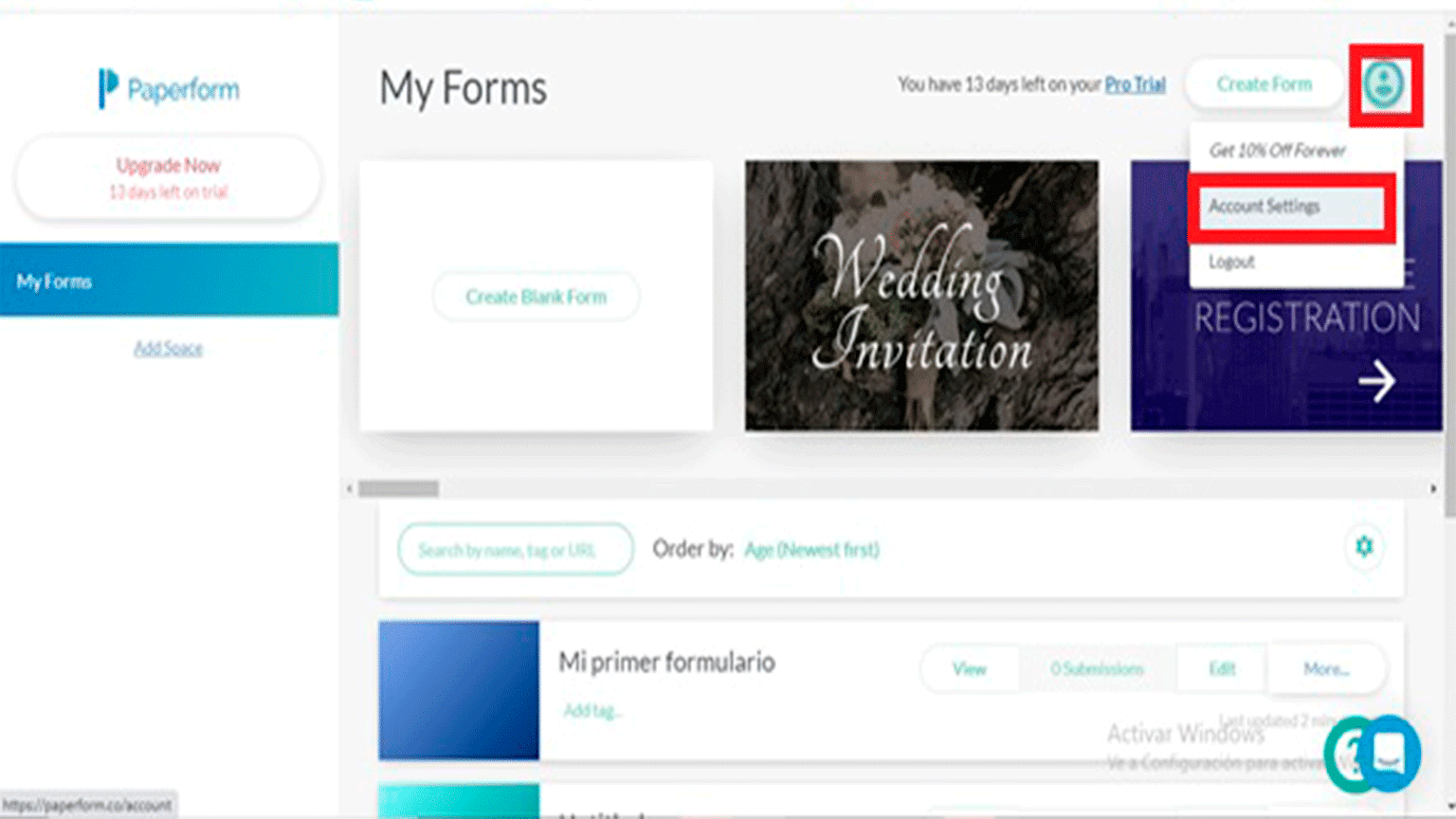 Tutoria Paperform